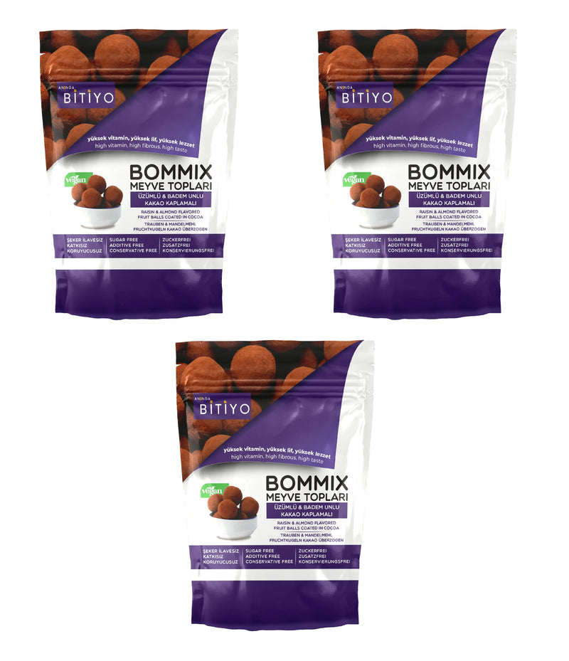 Anında Bitiyo Bommix Grape - Almond Flour Energy Ball Cocoa Coated