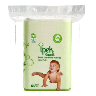 Package of Ipek Organic baby wipes with a child on the packaging.