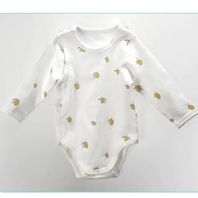 Organic Cotton Newborn Girl's Jumpsuit in Lemon
