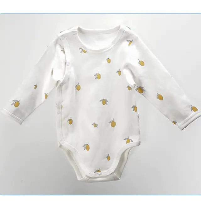 Organic Cotton Newborn Girl's Jumpsuit in Lemon