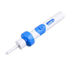 White and blue ear cleaning tool with 'E-Arms' branding on a white background
