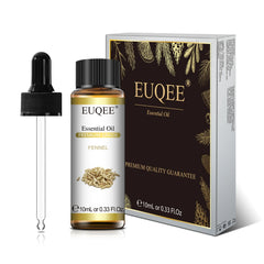 EUQEE essential oil bottle and packaging on a white background
