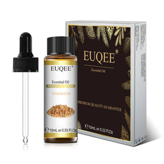 EUQEE essential oil bottle and packaging on a white background