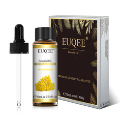 EUQEE essential oil bottle and packaging on a white background