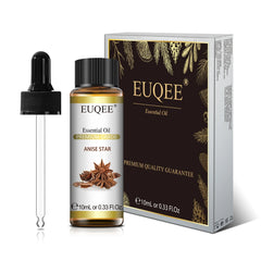 EUQEE essential oil bottle and packaging on a white background