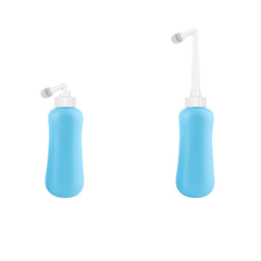 Two blue Portable bidets on a white background